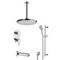 Chrome Tub and Shower Set With Rain Ceiling Shower Head and Hand Shower